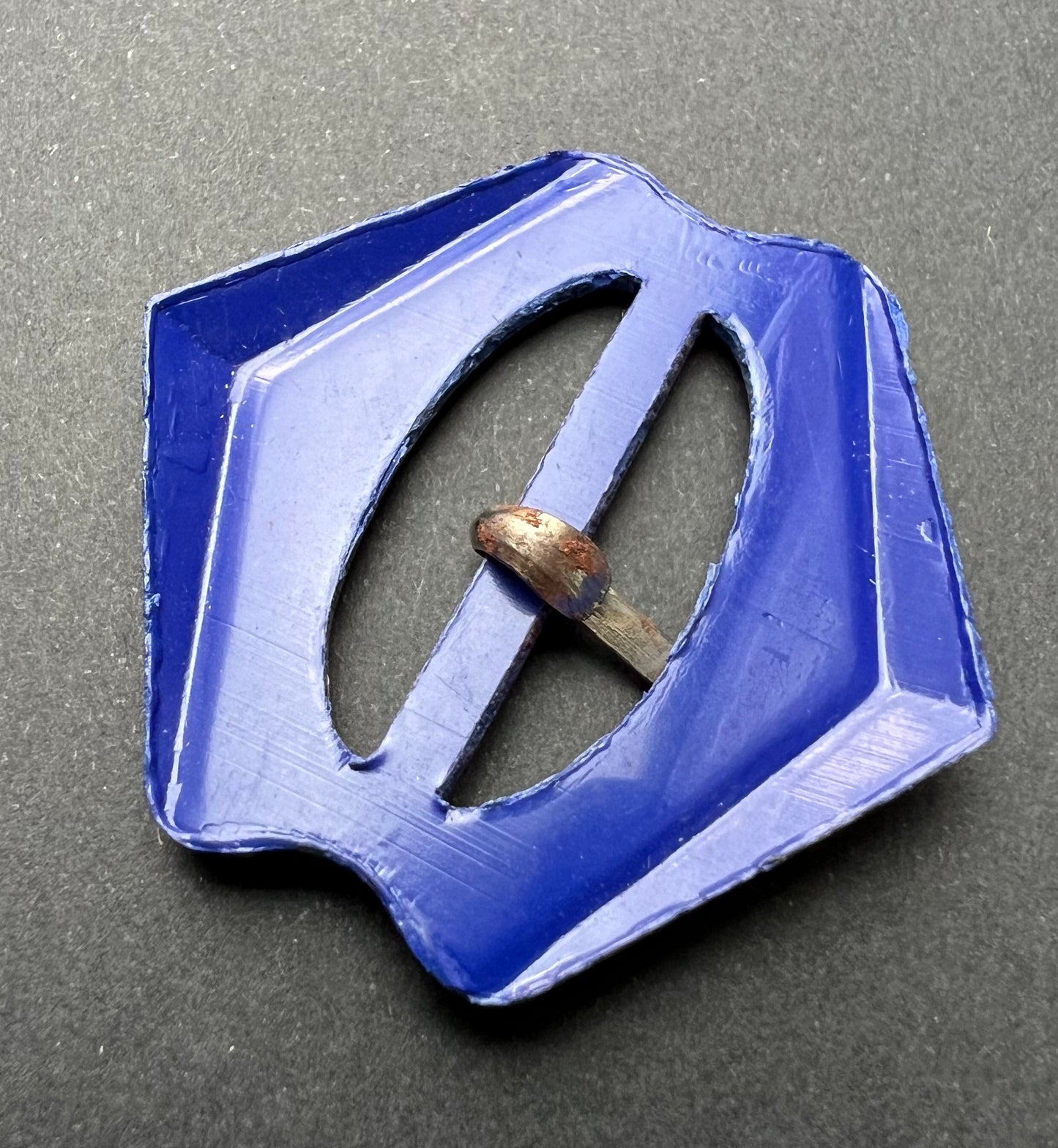 Very 1940s Blue and White Buckle - fits 2.5cm wide Belt