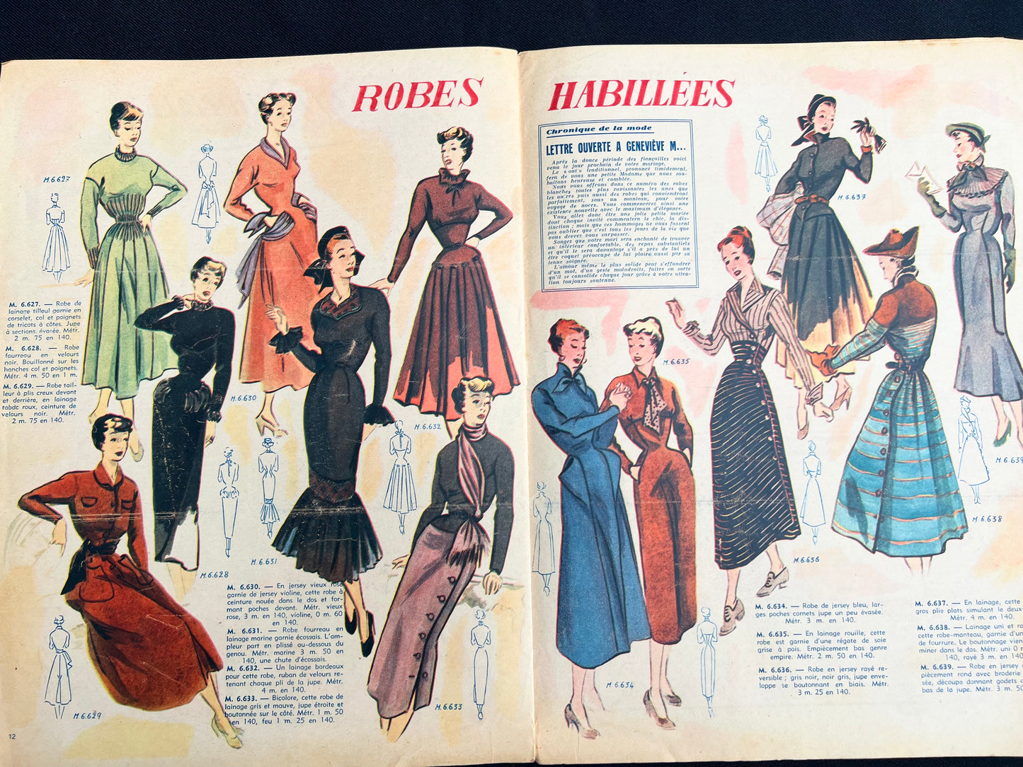 Winter wedding in 14th January 1949 French Fashion Paper Modes de Paris