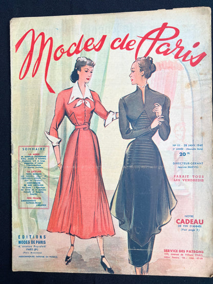 Winter Fashions in 28th January 1949 French Fashion Paper Modes de Paris