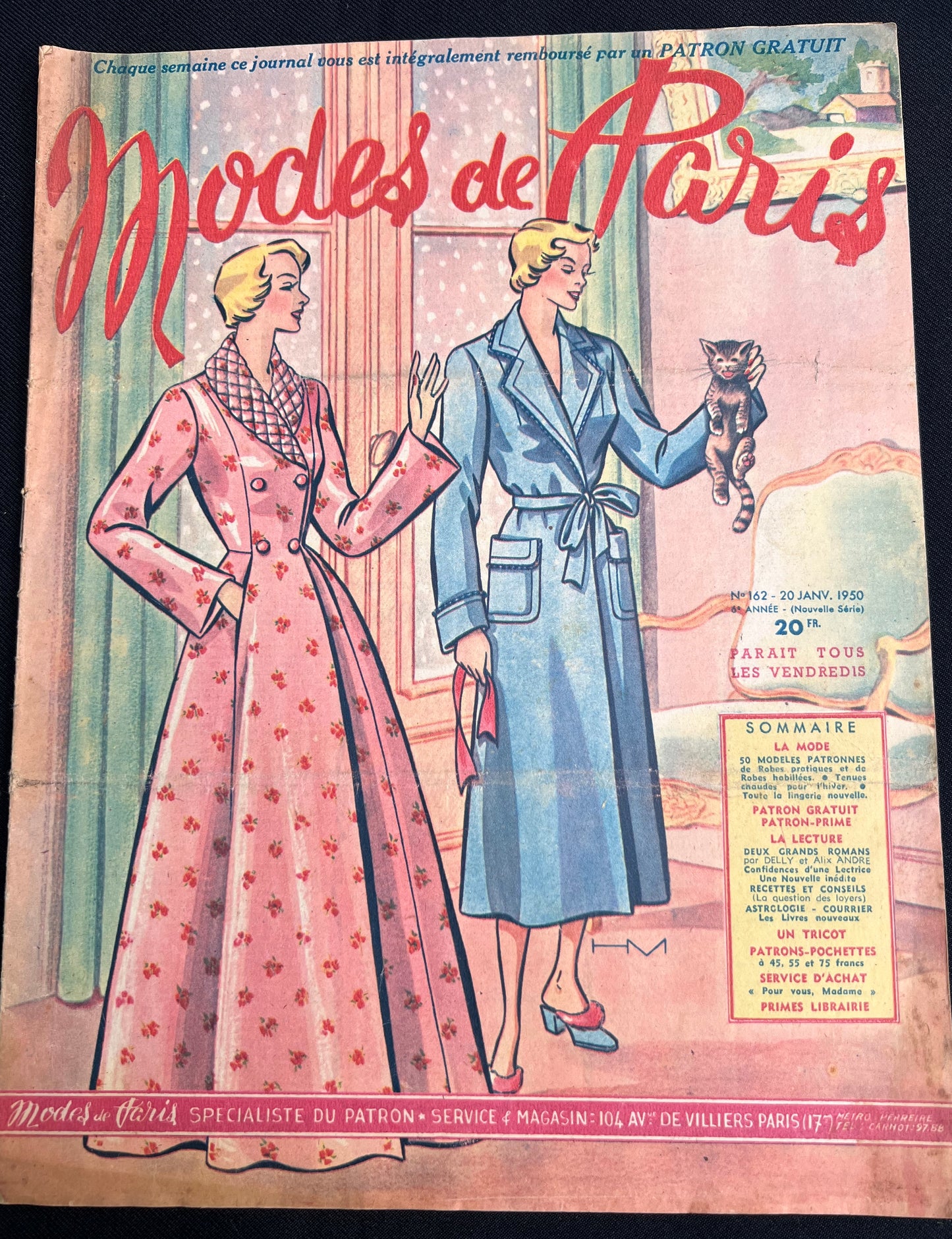Lovely Lingerie and Nightwear in 20th January 1950 French Fashion Paper Modes de Paris