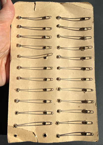 Sheet of 23 Lovely 1930s Hair Clips that Need Some Crystals Replacing