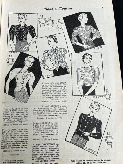 Needlework Projects + Lingerie in 9th January 1937 French Magazine Mode & Roman