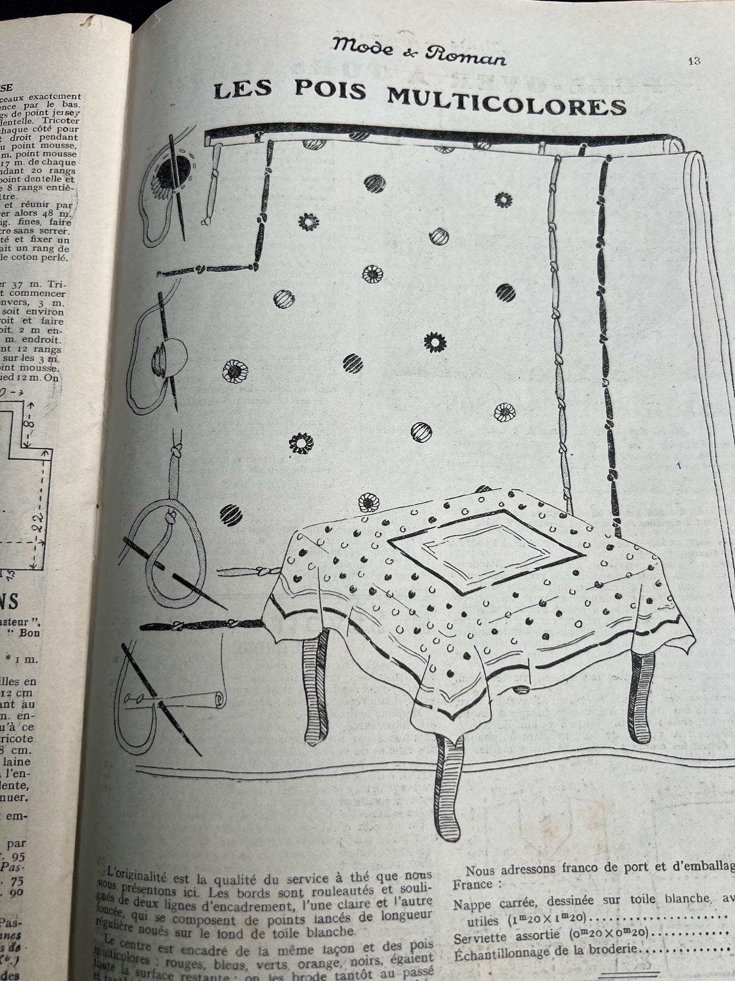 Needlework Projects + Lingerie in 9th January 1937 French Magazine Mode & Roman