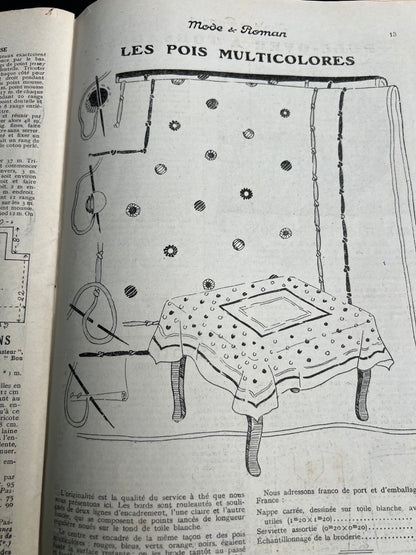 Needlework Projects + Lingerie in 9th January 1937 French Magazine Mode & Roman