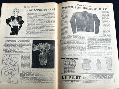 Ski-ing and Needlework in 19th January 1935 French Magazine Mode & Roman