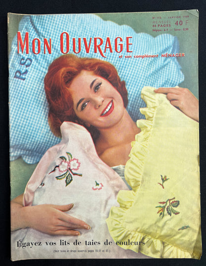 Homemaking and Needlework in January 1958 French Handicrafts Paper Mon Ouvrage