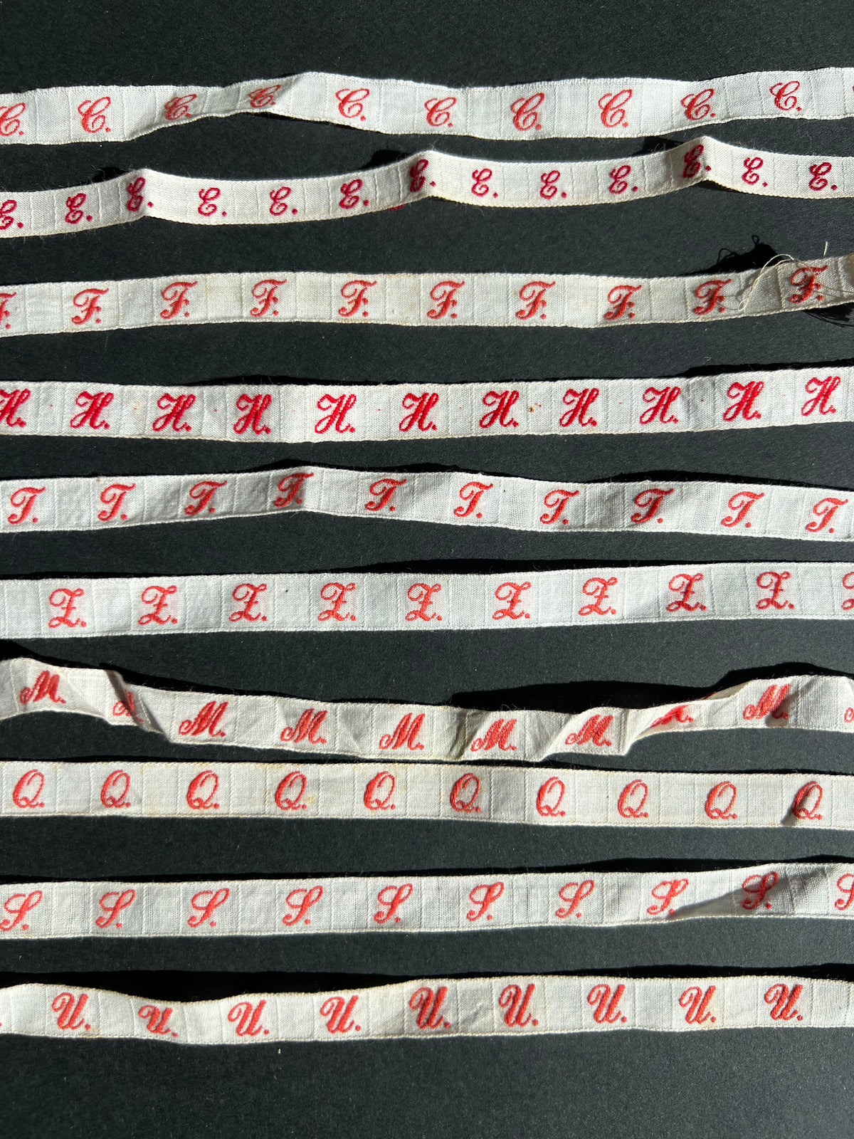 10 Strips of French Initial Laundry Tape