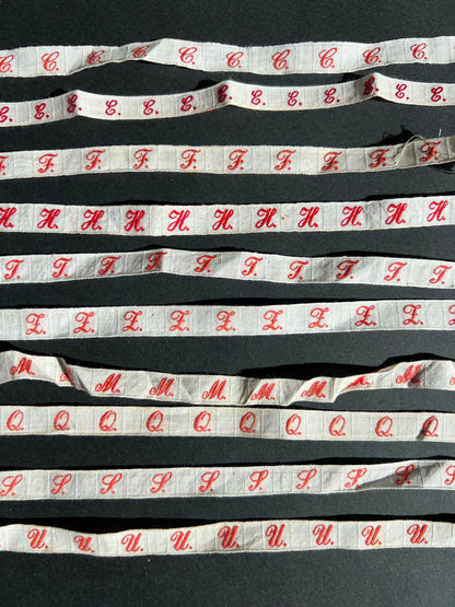 10 Strips of French Initial Laundry Tape