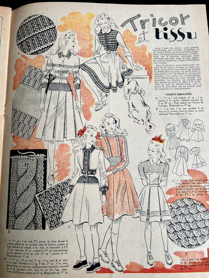 Needlework Projects in January 1949 French Handicrafts Paper Mon Ouvrage