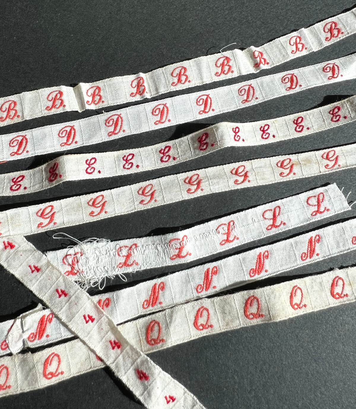 8 Strips of French Initial Laundry Tape