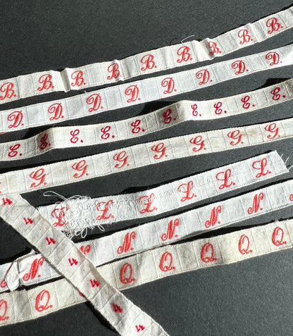 8 Strips of French Initial Laundry Tape