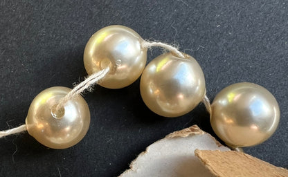 18 - 9mm wide Vintage Faux Pearl Buttons