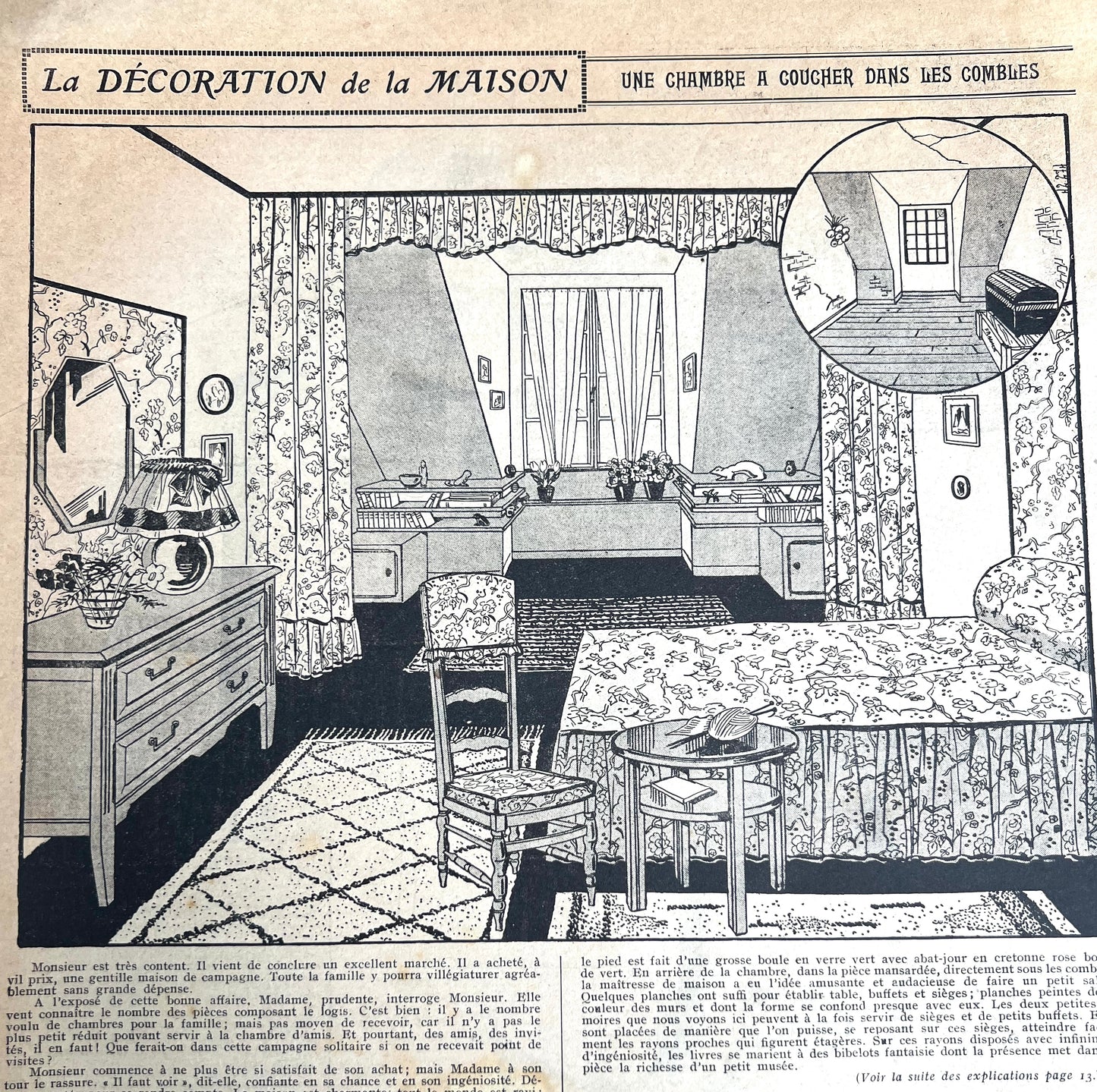 15th January 1933 French Handicrafts Paper Mon Ouvrage Wonderful Needlework, Interiors, Adverts