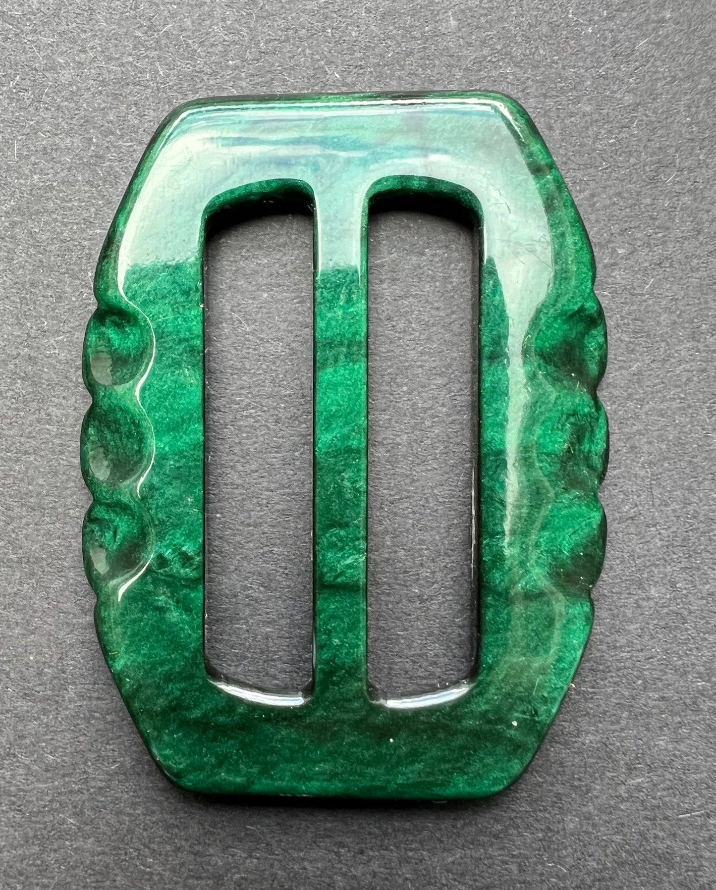 Shiny Forest Green 1940s French 6cm Belt Buckle