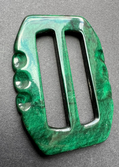 Shiny Forest Green 1940s French 6cm Belt Buckle