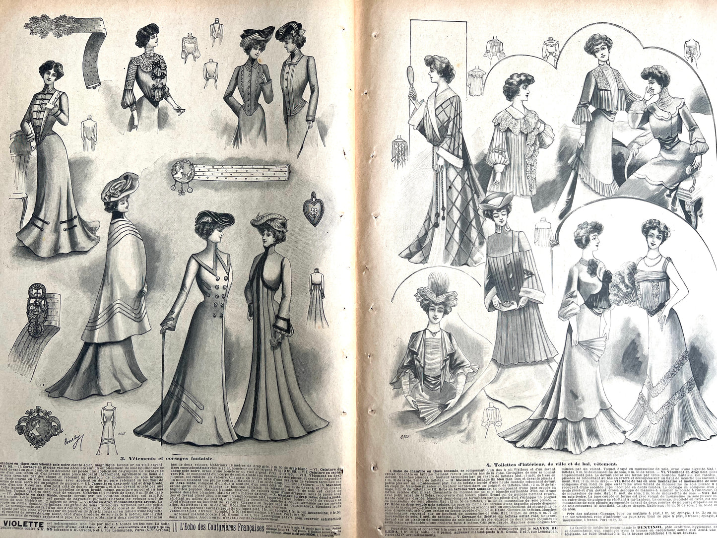 At The Races.. 19th January 1902 French Fashion Paper Le Petit Echo de la Mode