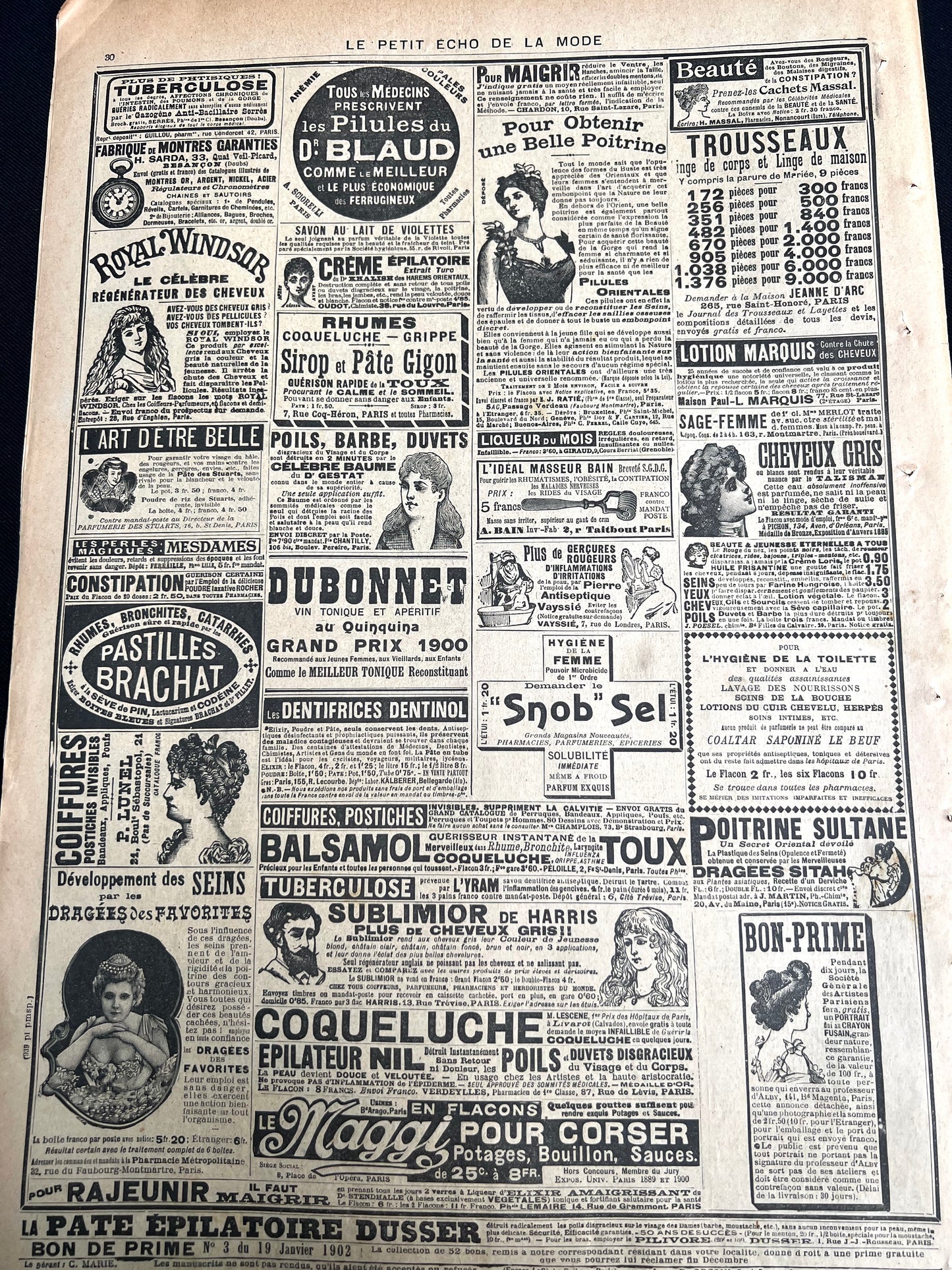 At The Races.. 19th January 1902 French Fashion Paper Le Petit Echo de la Mode