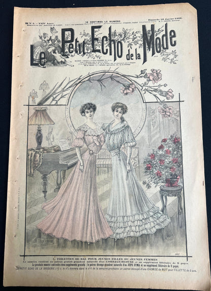 Charming Scene on 26th January 1902 French Fashion Paper Le Petit Echo de la Mode