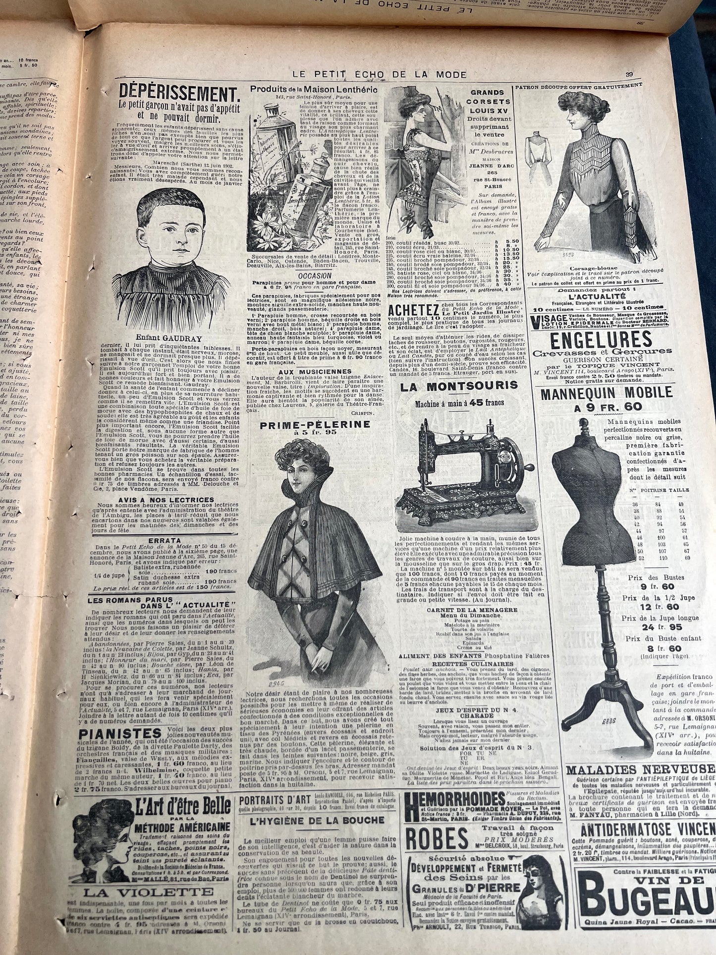 Charming Scene on 26th January 1902 French Fashion Paper Le Petit Echo de la Mode