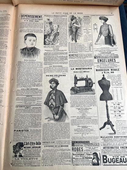 Charming Scene on 26th January 1902 French Fashion Paper Le Petit Echo de la Mode