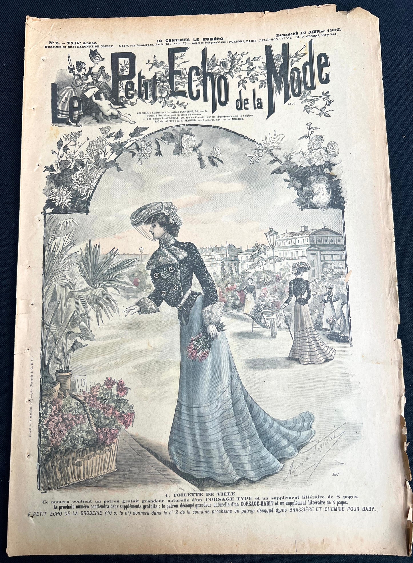 At The Flower Market on 12th January 1902,  124 years ago, French Le Petit Echo de la Mode