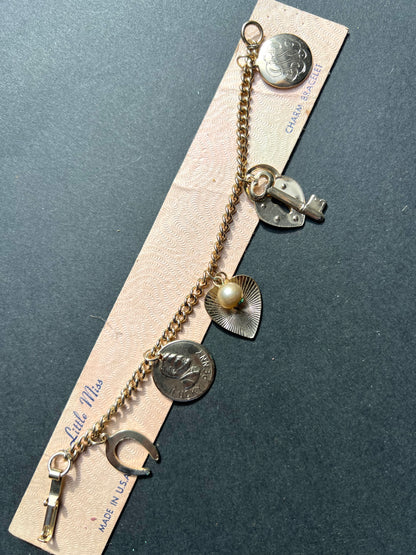 1960s American Little Miss Charm Bracelet