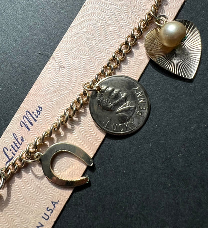 1960s American Little Miss Charm Bracelet