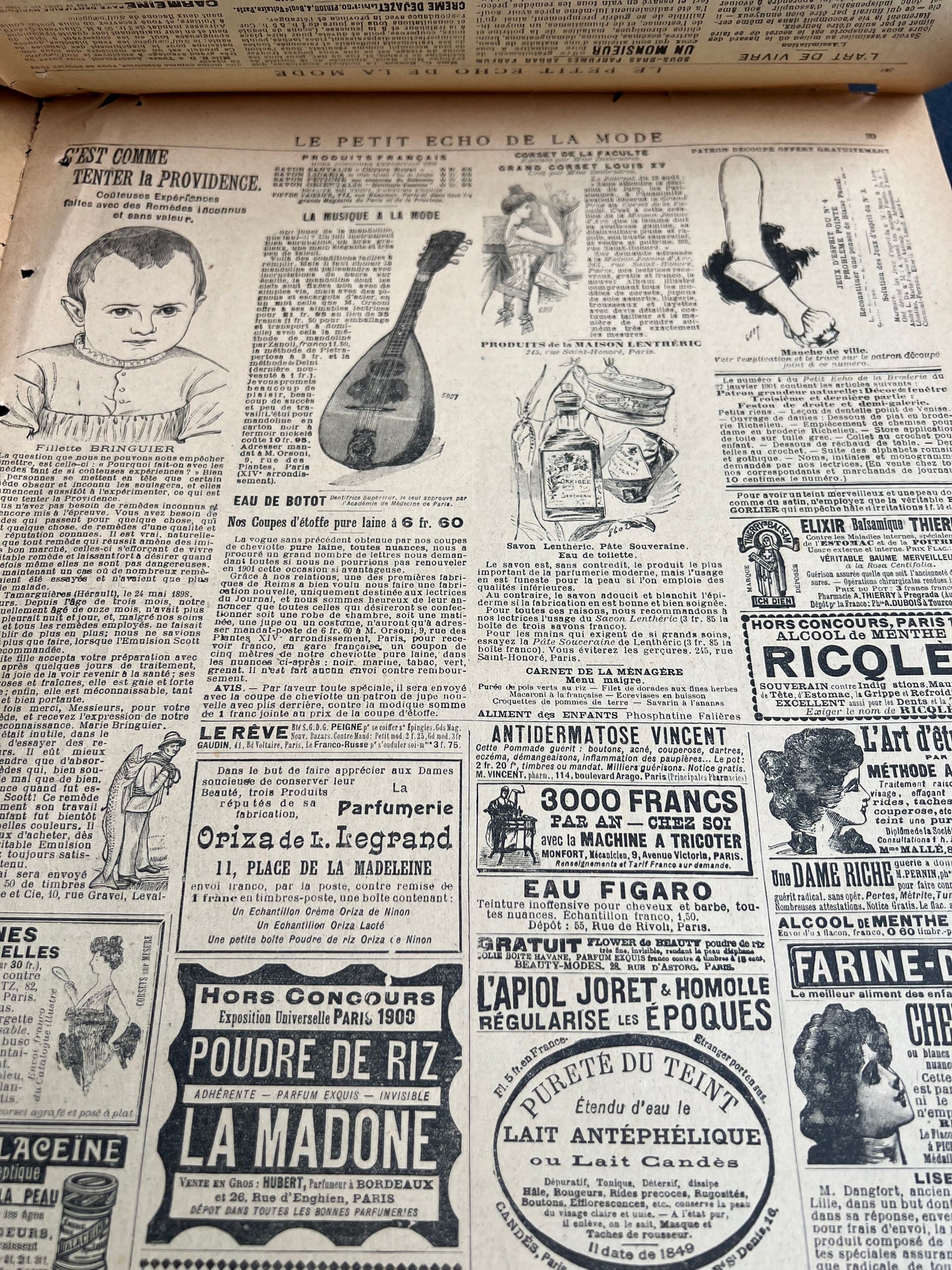 Perusing Dress Patterns on Cover of 27th January 1901  French Le Petit Echo de la Mode incl. Wedding Dress