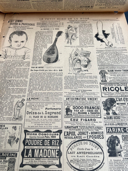 Perusing Dress Patterns on Cover of 27th January 1901  French Le Petit Echo de la Mode incl. Wedding Dress