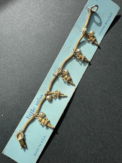 1960s American Little Miss Ballerina Charm Bracelet