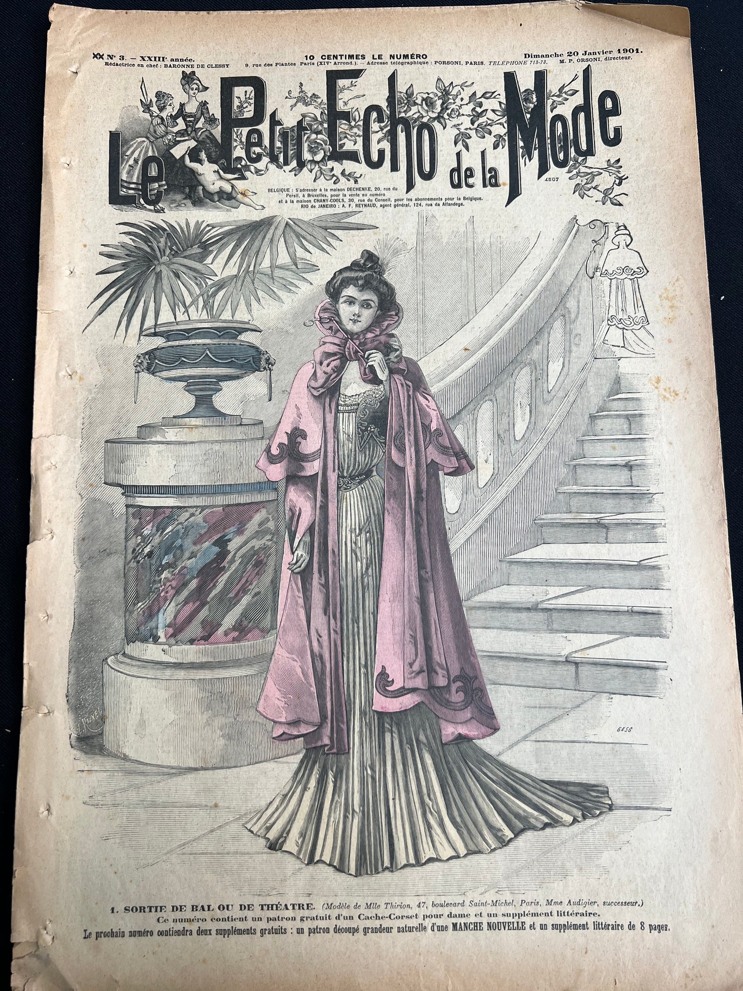 Corset Pattern + Wedding Dress in 20th January 1901  French Le Petit Echo de la Mode