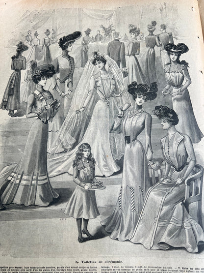 Corset Pattern + Wedding Dress in 20th January 1901  French Le Petit Echo de la Mode