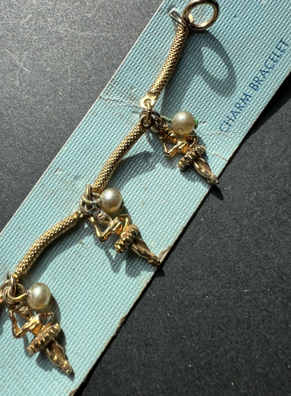 1960s American Little Miss Ballerina Charm Bracelet