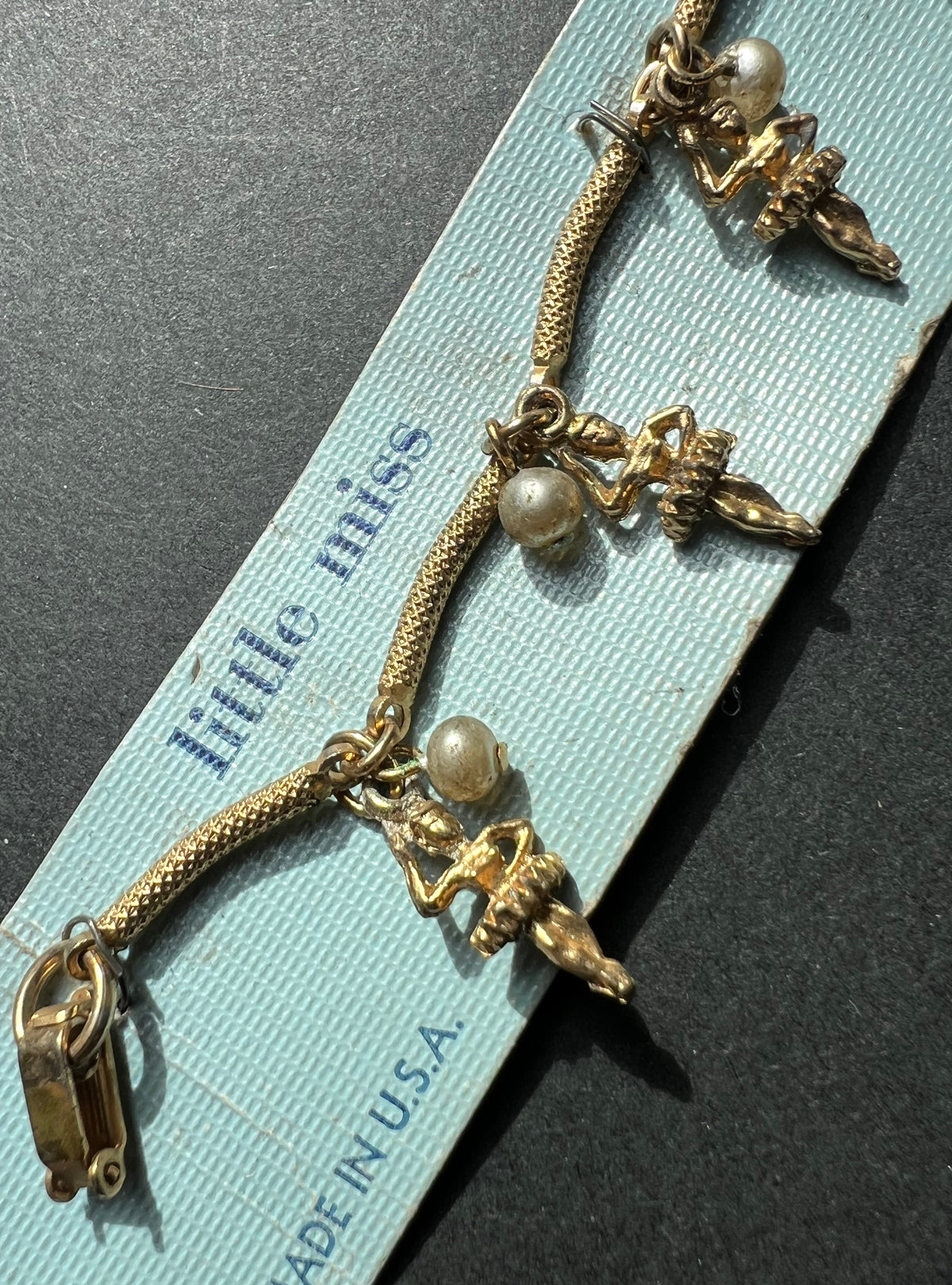 1960s American Little Miss Ballerina Charm Bracelet