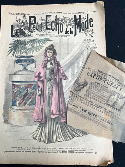 Corset Pattern + Wedding Dress in 20th January 1901  French Le Petit Echo de la Mode