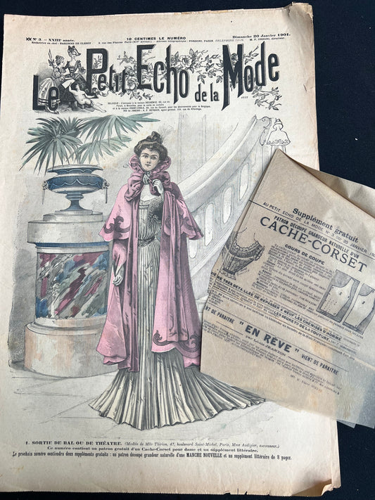 Corset Pattern + Wedding Dress in 20th January 1901  French Le Petit Echo de la Mode