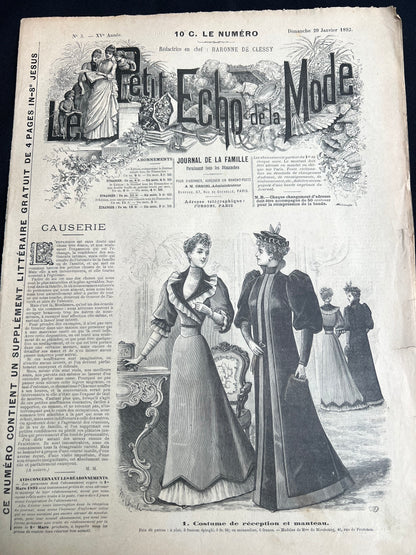 Scary Wigs in 29th January 1893  French Women's Paper Le Petit Echo de la Mode