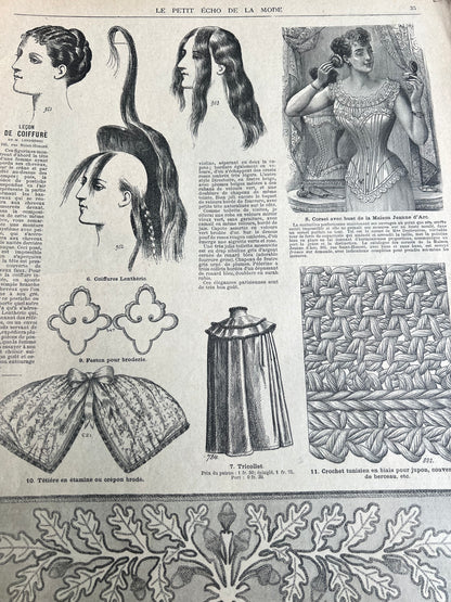 Scary Wigs in 29th January 1893  French Women's Paper Le Petit Echo de la Mode