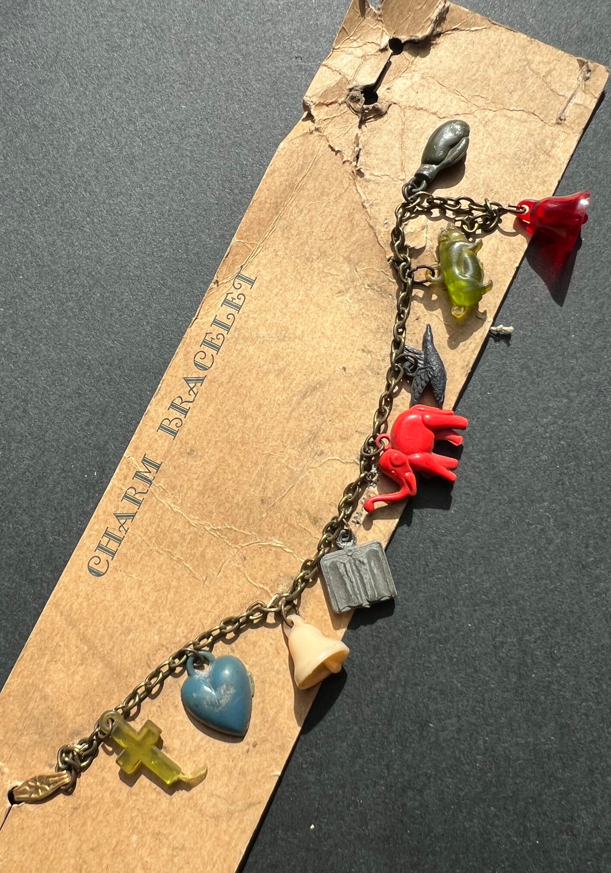 Vintage Charm Bracelet with Celluloid Charms