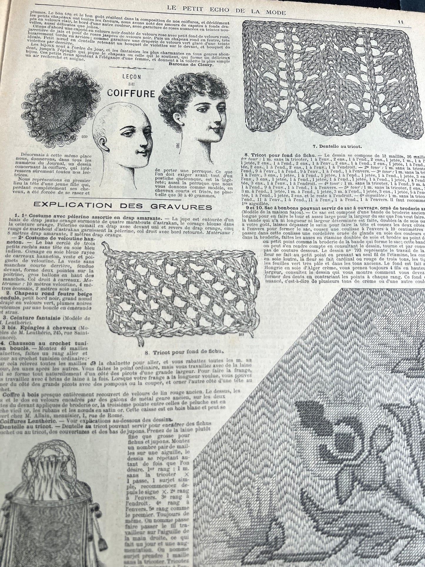 Fascinating Accessories in 8th January 1893  French Women's Paper Le Petit Echo de la Mode