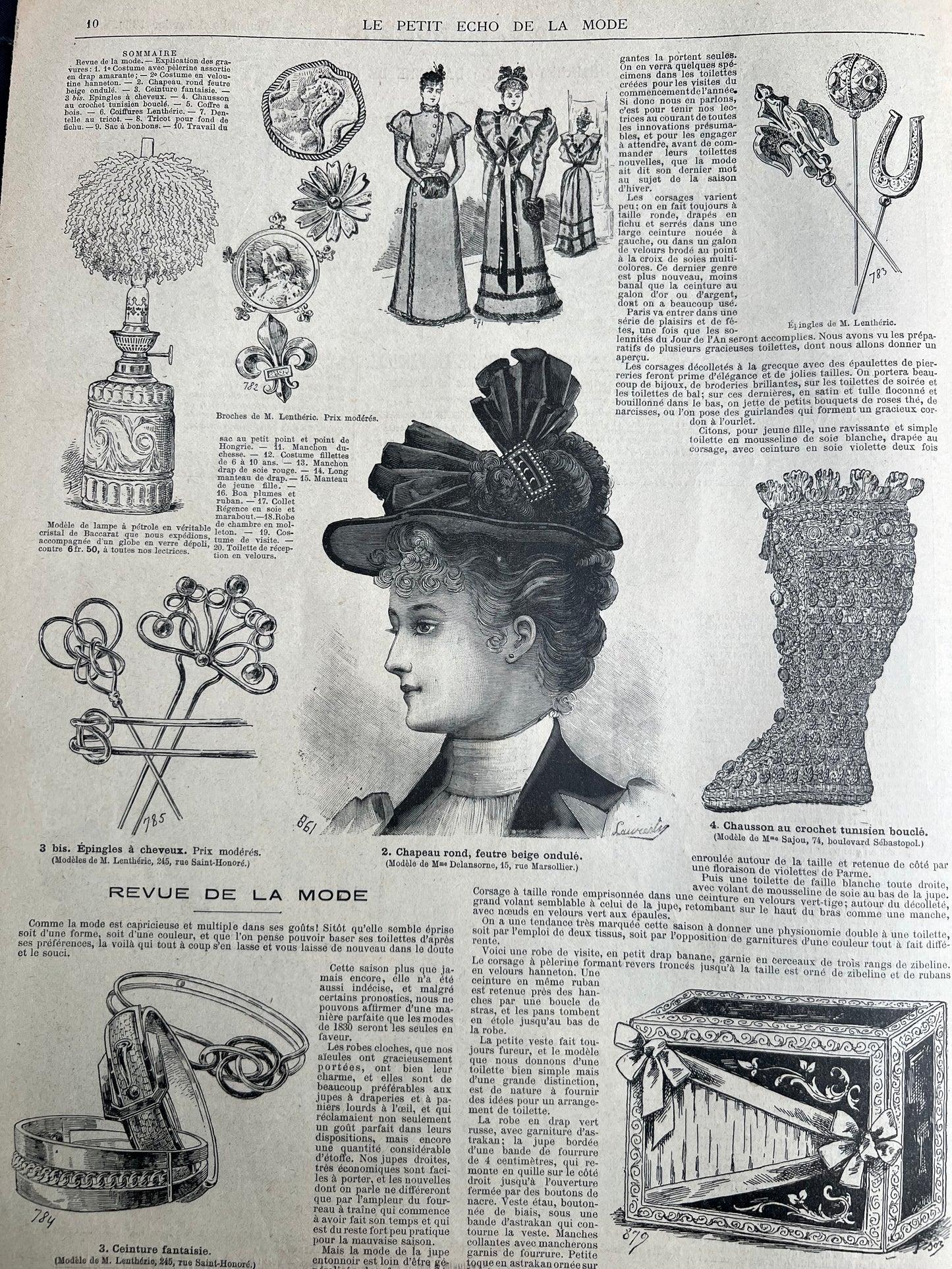 Fascinating Accessories in 8th January 1893  French Women's Paper Le Petit Echo de la Mode
