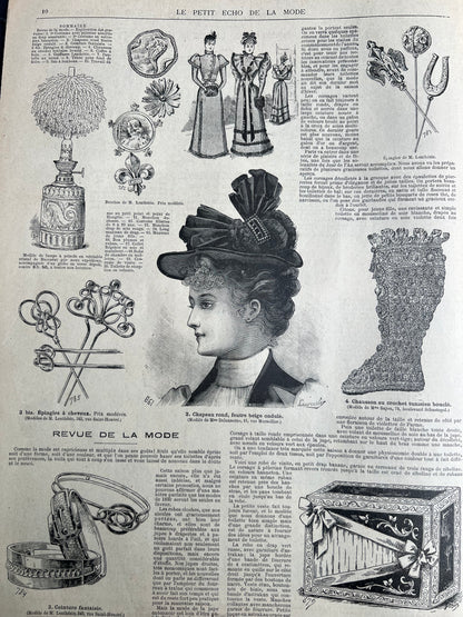 Fascinating Accessories in 8th January 1893  French Women's Paper Le Petit Echo de la Mode
