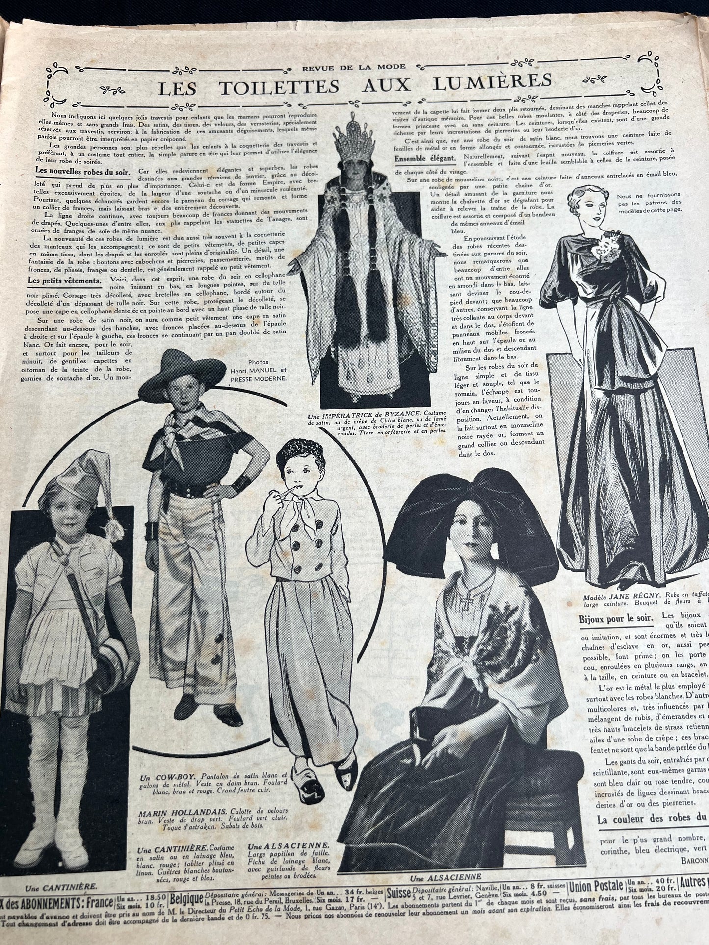 Fancy Dress Clothes in 26th January 1936 French Le Petit Echo de la Mode