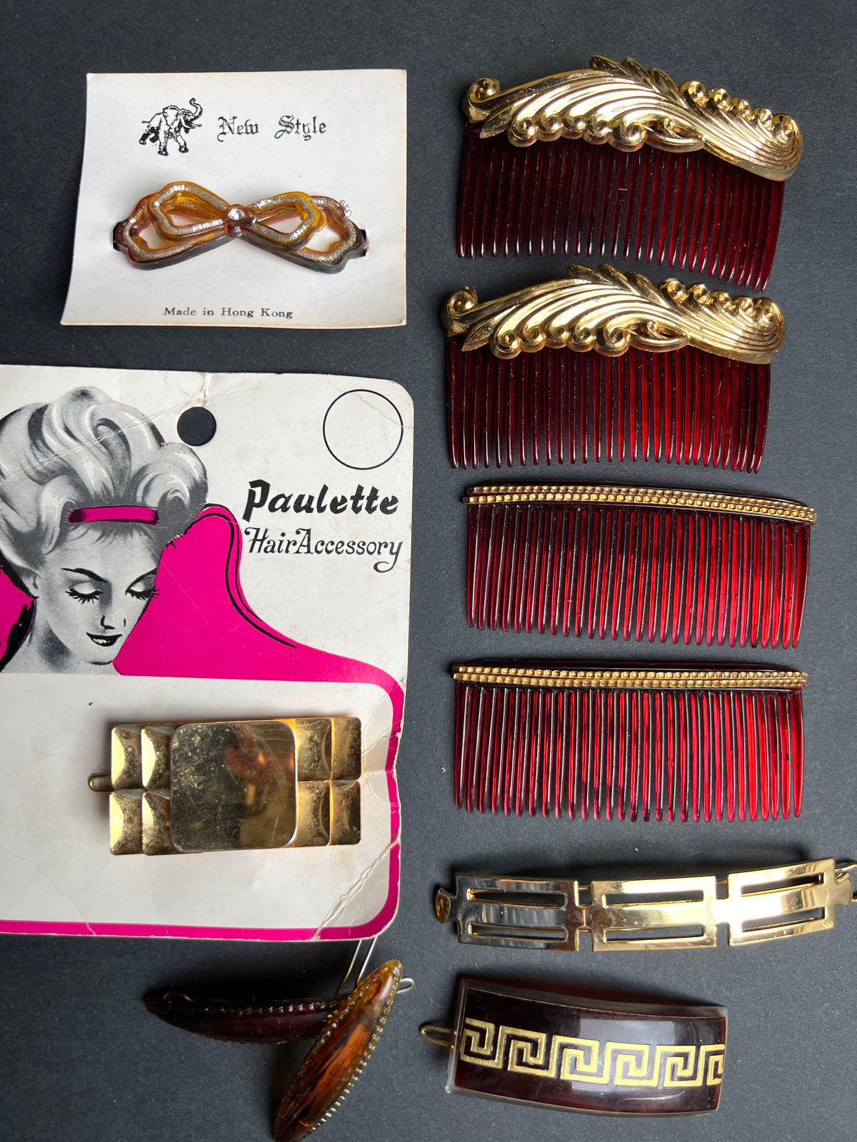 10 Golden and Tortoiseshell Vintage Hair Accessories