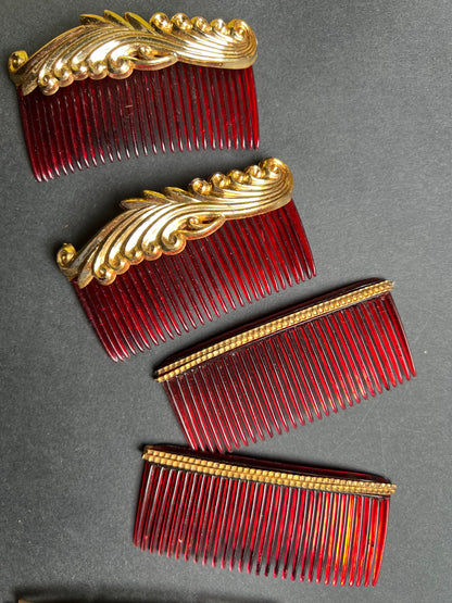 10 Golden and Tortoiseshell Vintage Hair Accessories