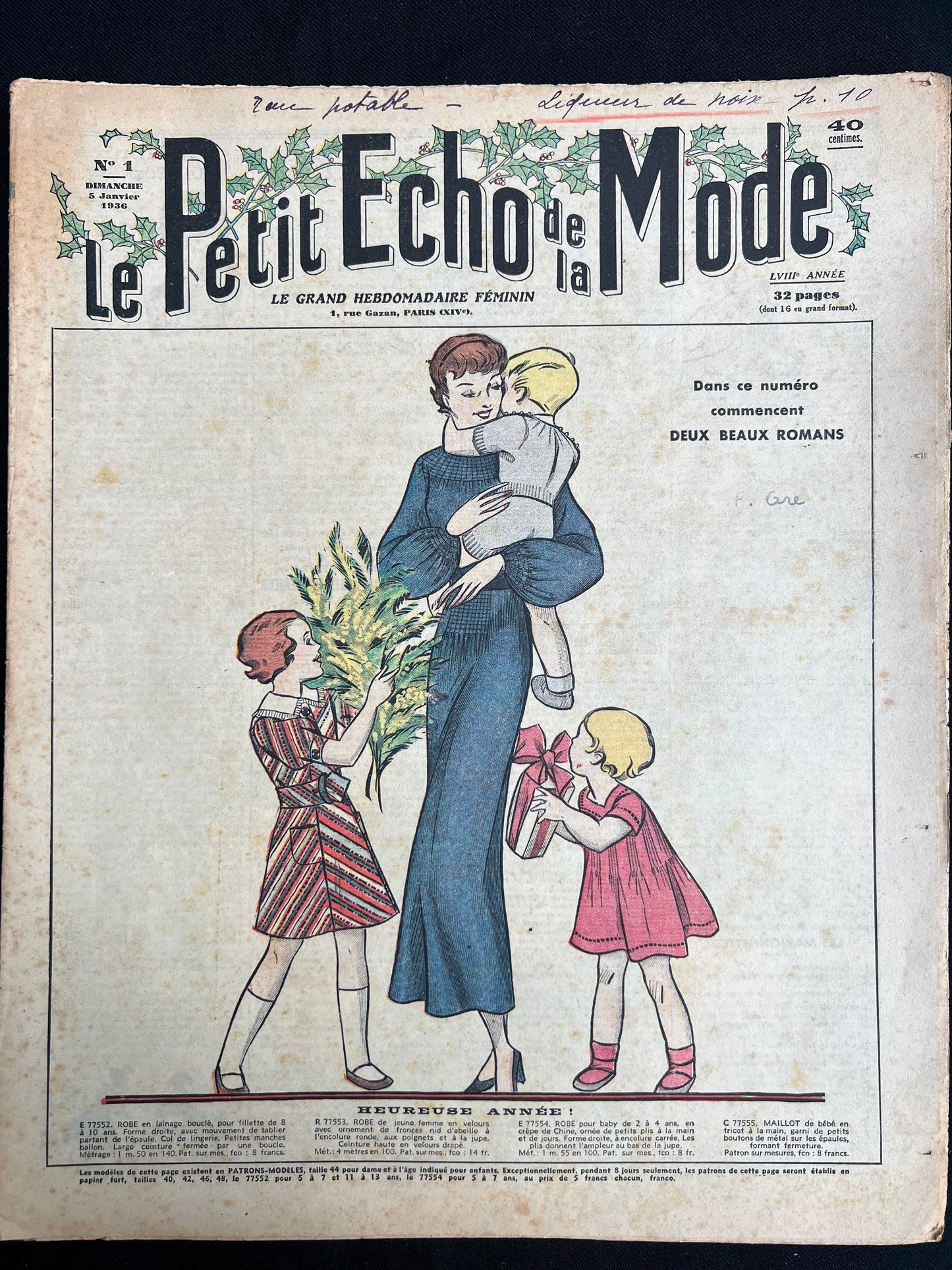Ski Suits and Latest Hairstyles in 5th January 1936 French Le Petit Echo de la Mode
