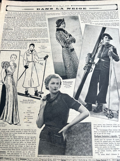 Ski Suits and Latest Hairstyles in 5th January 1936 French Le Petit Echo de la Mode