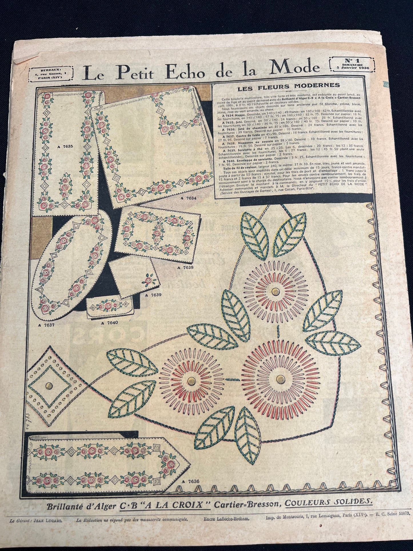 Ski Suits and Latest Hairstyles in 5th January 1936 French Le Petit Echo de la Mode