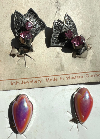 8 Pairs of Vintage Clip On Earrings - One for Every Day of the Week + 1 Spare