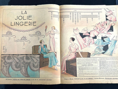 Fancy Dress Hats + Lingerie in 19th January 1936 French Le Petit Echo de la Mode